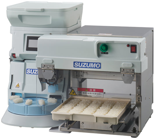 Compact Sushi Machine with Shari-tray Transfer Unit